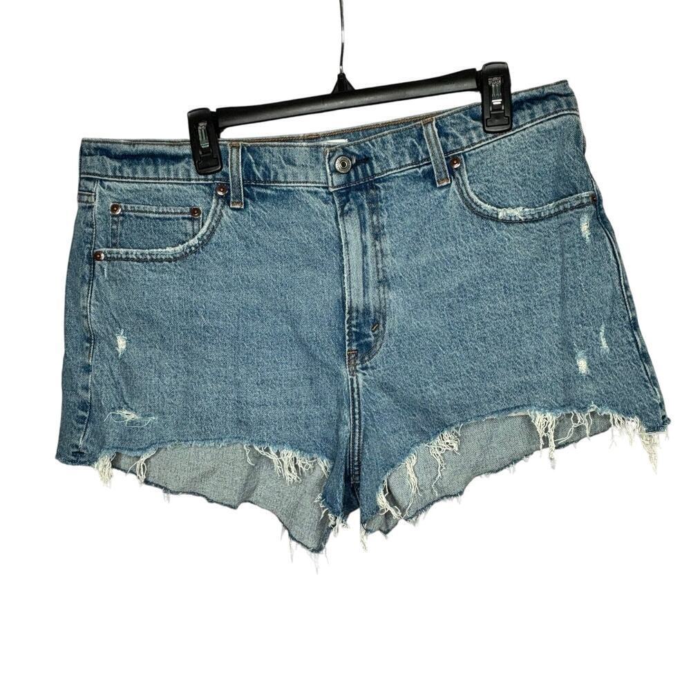 Abercrombie & Fitch High Rise Mom Denim Jean Cut Off Trendy Shorts Size 33/16